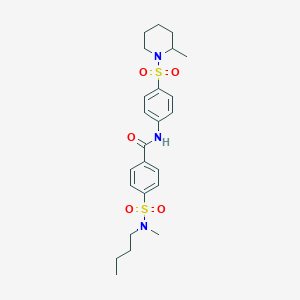 molecular formula C24H33N3O5S2 B4192782 4-{[butyl(methyl)amino]sulfonyl}-N-{4-[(2-methyl-1-piperidinyl)sulfonyl]phenyl}benzamide 