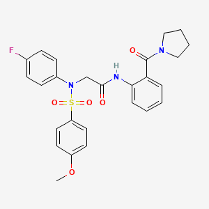 molecular formula C26H26FN3O5S B4192806 N~2~-(4-fluorophenyl)-N~2~-[(4-methoxyphenyl)sulfonyl]-N~1~-[2-(1-pyrrolidinylcarbonyl)phenyl]glycinamide 