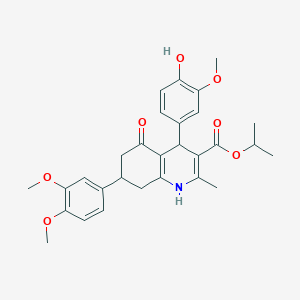 molecular formula C29H33NO7 B419281 Isopropyl 7-(3,4-dimethoxyphenyl)-4-(4-hydroxy-3-methoxyphenyl)-2-methyl-5-oxo-1,4,5,6,7,8-hexahydro-3-quinolinecarboxylate 