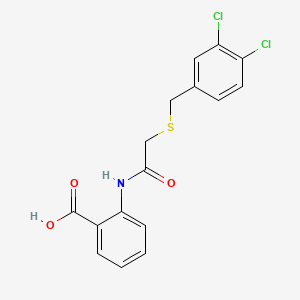molecular formula C16H13Cl2NO3S B4192812 2-({[(3,4-dichlorobenzyl)thio]acetyl}amino)benzoic acid 