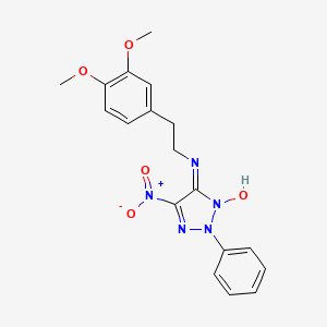 molecular formula C18H19N5O5 B4192822 N-[2-(3,4-dimethoxyphenyl)ethyl]-5-nitro-2-phenyl-2H-1,2,3-triazol-4-amine 3-oxide 