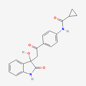 molecular formula C20H18N2O4 B4192825 N-{4-[2-(3-hydroxy-2-oxo-2,3-dihydro-1H-indol-3-yl)acetyl]phenyl}cyclopropanecarboxamide 