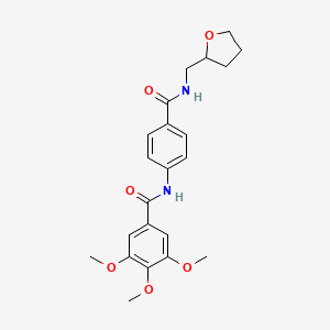 molecular formula C22H26N2O6 B4192827 3,4,5-trimethoxy-N-(4-{[(tetrahydro-2-furanylmethyl)amino]carbonyl}phenyl)benzamide 
