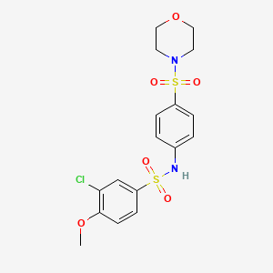 molecular formula C17H19ClN2O6S2 B4192835 3-chloro-4-methoxy-N-[4-(4-morpholinylsulfonyl)phenyl]benzenesulfonamide 