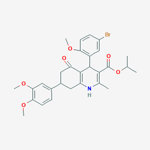 Isopropyl 4-(5-bromo-2-methoxyphenyl)-7-(3,4-dimethoxyphenyl)-2-methyl-5-oxo-1,4,5,6,7,8-hexahydro-3-quinolinecarboxylate