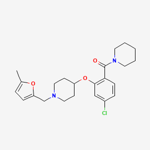 molecular formula C23H29ClN2O3 B4192866 4-[5-chloro-2-(1-piperidinylcarbonyl)phenoxy]-1-[(5-methyl-2-furyl)methyl]piperidine 