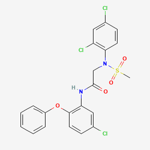 molecular formula C21H17Cl3N2O4S B4192867 N~1~-(5-chloro-2-phenoxyphenyl)-N~2~-(2,4-dichlorophenyl)-N~2~-(methylsulfonyl)glycinamide 