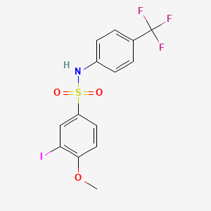 molecular formula C14H11F3INO3S B4192873 3-iodo-4-methoxy-N-[4-(trifluoromethyl)phenyl]benzenesulfonamide 