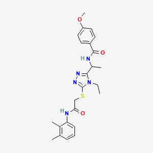 molecular formula C24H29N5O3S B4192887 N-{1-[5-({2-[(2,3-dimethylphenyl)amino]-2-oxoethyl}thio)-4-ethyl-4H-1,2,4-triazol-3-yl]ethyl}-4-methoxybenzamide 