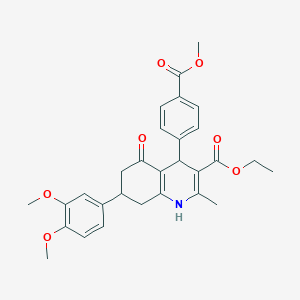 ethyl 7-(3,4-dimethoxyphenyl)-4-(4-methoxycarbonylphenyl)-2-methyl-5-oxo-4,6,7,8-tetrahydro-1H-quinoline-3-carboxylate