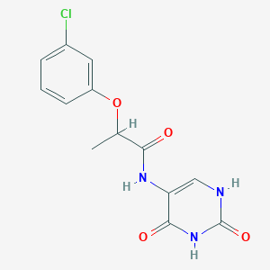molecular formula C13H12ClN3O4 B4192915 2-(3-chlorophenoxy)-N-(2,4-dioxo-1,2,3,4-tetrahydro-5-pyrimidinyl)propanamide 