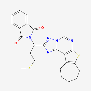 molecular formula C24H23N5O2S2 B4192917 2-[3-(methylthio)-1-(9,10,11,12-tetrahydro-8H-cyclohepta[4,5]thieno[3,2-e][1,2,4]triazolo[1,5-c]pyrimidin-2-yl)propyl]-1H-isoindole-1,3(2H)-dione 