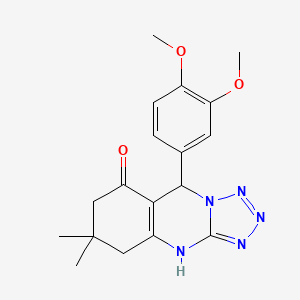 molecular formula C18H21N5O3 B4192927 9-(3,4-dimethoxyphenyl)-6,6-dimethyl-5,6,7,9-tetrahydrotetrazolo[5,1-b]quinazolin-8(4H)-one 