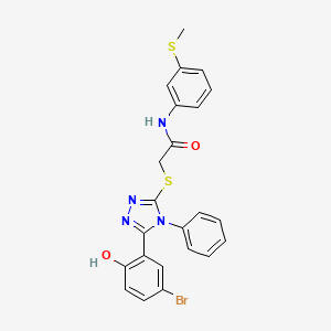 molecular formula C23H19BrN4O2S2 B4192933 2-{[5-(5-bromo-2-hydroxyphenyl)-4-phenyl-4H-1,2,4-triazol-3-yl]thio}-N-[3-(methylthio)phenyl]acetamide 