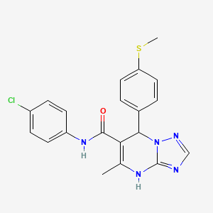 molecular formula C20H18ClN5OS B4192939 N-(4-chlorophenyl)-5-methyl-7-[4-(methylthio)phenyl]-4,7-dihydro[1,2,4]triazolo[1,5-a]pyrimidine-6-carboxamide 