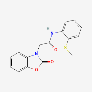molecular formula C16H14N2O3S B4192941 N-[2-(methylthio)phenyl]-2-(2-oxo-1,3-benzoxazol-3(2H)-yl)acetamide 