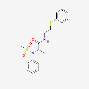 molecular formula C19H24N2O3S2 B4192949 N~2~-(4-methylphenyl)-N~2~-(methylsulfonyl)-N~1~-[2-(phenylthio)ethyl]alaninamide 
