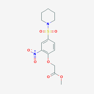 molecular formula C14H18N2O7S B4192960 methyl [2-nitro-4-(1-piperidinylsulfonyl)phenoxy]acetate 