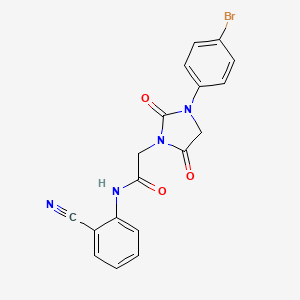 molecular formula C18H13BrN4O3 B4192967 2-[3-(4-bromophenyl)-2,5-dioxo-1-imidazolidinyl]-N-(2-cyanophenyl)acetamide 