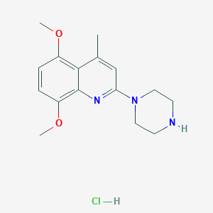 molecular formula C16H22ClN3O2 B4192975 5,8-dimethoxy-4-methyl-2-(1-piperazinyl)quinoline hydrochloride 
