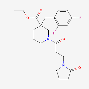 molecular formula C22H28F2N2O4 B4192980 ethyl 3-(2,4-difluorobenzyl)-1-[3-(2-oxo-1-pyrrolidinyl)propanoyl]-3-piperidinecarboxylate 