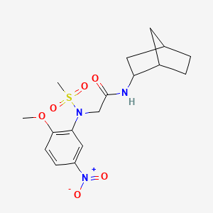 molecular formula C17H23N3O6S B4192982 N~1~-bicyclo[2.2.1]hept-2-yl-N~2~-(2-methoxy-5-nitrophenyl)-N~2~-(methylsulfonyl)glycinamide 