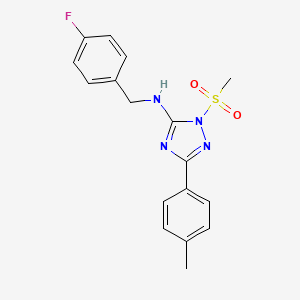 molecular formula C17H17FN4O2S B4193002 N-(4-fluorobenzyl)-3-(4-methylphenyl)-1-(methylsulfonyl)-1H-1,2,4-triazol-5-amine 