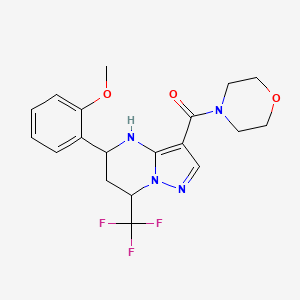 molecular formula C19H21F3N4O3 B4193007 5-(2-methoxyphenyl)-3-(4-morpholinylcarbonyl)-7-(trifluoromethyl)-4,5,6,7-tetrahydropyrazolo[1,5-a]pyrimidine 