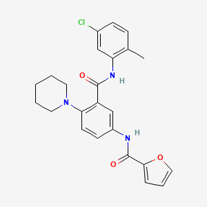 molecular formula C24H24ClN3O3 B4193025 N-[3-{[(5-chloro-2-methylphenyl)amino]carbonyl}-4-(1-piperidinyl)phenyl]-2-furamide 