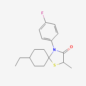 molecular formula C17H22FNOS B4193029 8-ethyl-4-(4-fluorophenyl)-2-methyl-1-thia-4-azaspiro[4.5]decan-3-one 