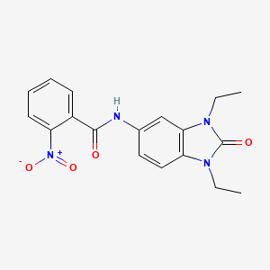 molecular formula C18H18N4O4 B4193052 N-(1,3-diethyl-2-oxo-2,3-dihydro-1H-benzimidazol-5-yl)-2-nitrobenzamide 