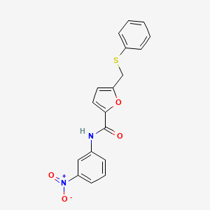 molecular formula C18H14N2O4S B4193054 N-(3-nitrophenyl)-5-[(phenylthio)methyl]-2-furamide 