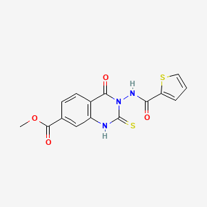 molecular formula C15H11N3O4S2 B4193068 methyl 4-oxo-3-[(2-thienylcarbonyl)amino]-2-thioxo-1,2,3,4-tetrahydro-7-quinazolinecarboxylate 