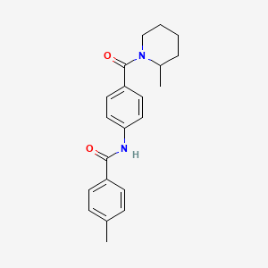 molecular formula C21H24N2O2 B4193076 4-methyl-N-{4-[(2-methyl-1-piperidinyl)carbonyl]phenyl}benzamide 