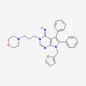 molecular formula C30H31N5O2 B4193090 7-(2-furylmethyl)-3-[3-(4-morpholinyl)propyl]-5,6-diphenyl-3,7-dihydro-4H-pyrrolo[2,3-d]pyrimidin-4-imine 