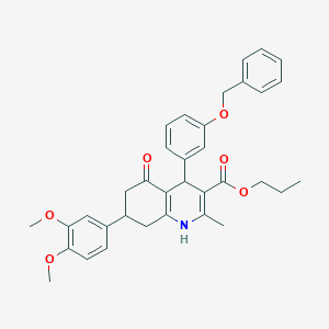 Propyl 4-[3-(benzyloxy)phenyl]-7-(3,4-dimethoxyphenyl)-2-methyl-5-oxo-1,4,5,6,7,8-hexahydro-3-quinolinecarboxylate