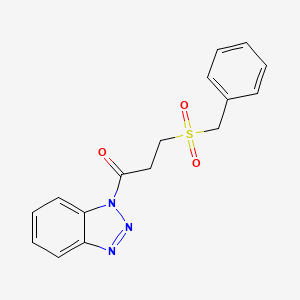 molecular formula C16H15N3O3S B4193137 1-[3-(benzylsulfonyl)propanoyl]-1H-1,2,3-benzotriazole 