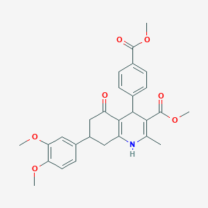 Methyl 7-(3,4-dimethoxyphenyl)-4-[4-(methoxycarbonyl)phenyl]-2-methyl-5-oxo-1,4,5,6,7,8-hexahydro-3-quinolinecarboxylate