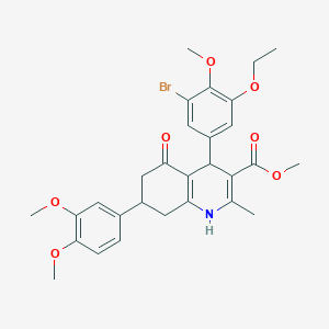 Methyl 4-(3-bromo-5-ethoxy-4-methoxyphenyl)-7-(3,4-dimethoxyphenyl)-2-methyl-5-oxo-1,4,5,6,7,8-hexahydro-3-quinolinecarboxylate