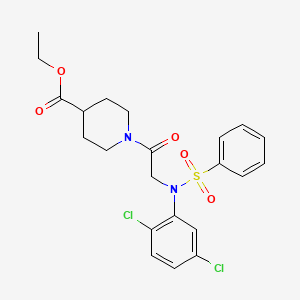 molecular formula C22H24Cl2N2O5S B4193150 ethyl 1-[N-(2,5-dichlorophenyl)-N-(phenylsulfonyl)glycyl]-4-piperidinecarboxylate 
