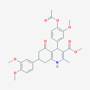 Methyl 4-[4-(acetyloxy)-3-methoxyphenyl]-7-(3,4-dimethoxyphenyl)-2-methyl-5-oxo-1,4,5,6,7,8-hexahydro-3-quinolinecarboxylate
