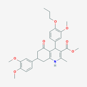 Methyl 7-(3,4-dimethoxyphenyl)-4-(3-methoxy-4-propoxyphenyl)-2-methyl-5-oxo-1,4,5,6,7,8-hexahydro-3-quinolinecarboxylate