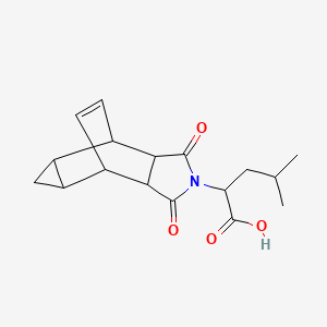 2-(3,5-dioxo-4-azatetracyclo[5.3.2.0~2,6~.0~8,10~]dodec-11-en-4-yl)-4-methylpentanoic acid