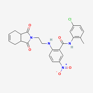 N-(5-chloro-2-methylphenyl)-2-{[2-(1,3-dioxo-1,3,3a,4,7,7a-hexahydro-2H-isoindol-2-yl)ethyl]amino}-5-nitrobenzamide