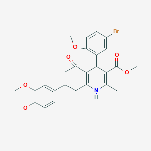 Methyl 4-(5-bromo-2-methoxyphenyl)-7-(3,4-dimethoxyphenyl)-2-methyl-5-oxo-1,4,5,6,7,8-hexahydro-3-quinolinecarboxylate