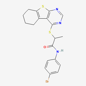 molecular formula C19H18BrN3OS2 B4193205 N-(4-bromophenyl)-2-(5,6,7,8-tetrahydro[1]benzothieno[2,3-d]pyrimidin-4-ylthio)propanamide 