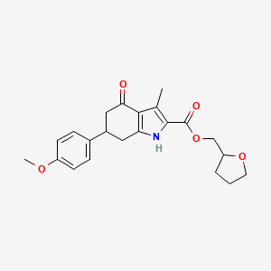 molecular formula C22H25NO5 B4193215 tetrahydro-2-furanylmethyl 6-(4-methoxyphenyl)-3-methyl-4-oxo-4,5,6,7-tetrahydro-1H-indole-2-carboxylate 