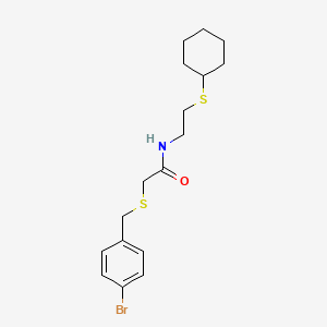 molecular formula C17H24BrNOS2 B4193219 2-[(4-bromobenzyl)thio]-N-[2-(cyclohexylthio)ethyl]acetamide 