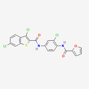 molecular formula C20H11Cl3N2O3S B4193225 N-(2-chloro-4-{[(3,6-dichloro-1-benzothien-2-yl)carbonyl]amino}phenyl)-2-furamide 