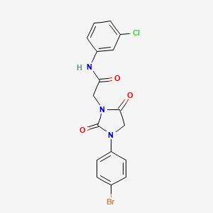 molecular formula C17H13BrClN3O3 B4193240 2-[3-(4-bromophenyl)-2,5-dioxo-1-imidazolidinyl]-N-(3-chlorophenyl)acetamide 